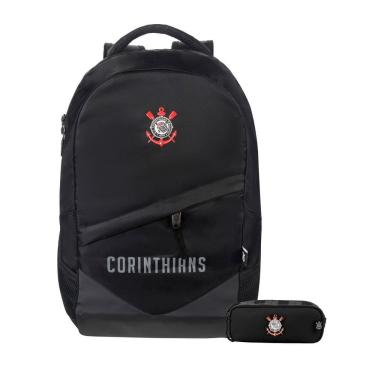 Imagem de Kit Corinthians Timão Mochila Esportiva + Estojo Duplo