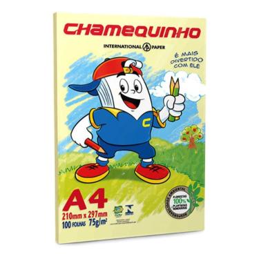 Imagem de Papel Sulfite Chamequinho A4 100 Folhas Amarela
