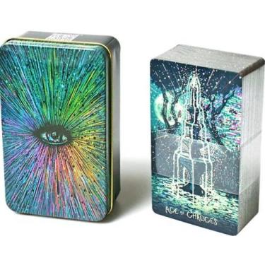 Imagem de The Prisma Visions Tarot Deck Em Lata Com Bordas Prateadas Tarô Visões