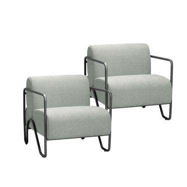 Imagem de Kit 2 Poltronas Medelin com Pe em Metal Movellu Home