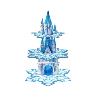 Imagem de Suporte De Bolo De 3 Camadas Com Tema De Flocos De Neve Para O Inverno