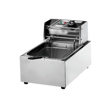 Imagem de Fritadeira Elétrica 1 Cuba Aço Inox 5 Litros 110v 1800W - Stevan Metal