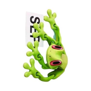 Imagem de Ímã De Geladeira Sapo Magnético 3D Luminoso Com Sucção, Enfeite Fofo E