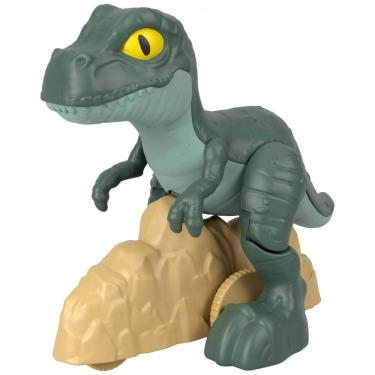 Imagem de Fisher-Price Imaginext Jurassic World Rebirth Tyrannosaurus Rex dinossauro de empurrar 14 cm com rodas e movimento articulado