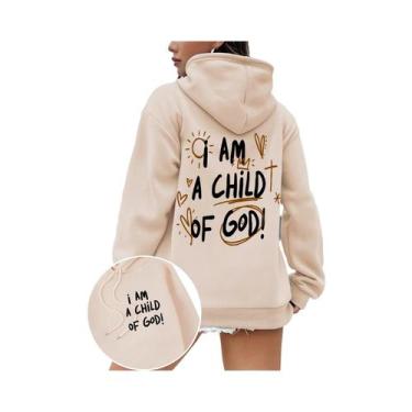 Imagem de Moletom Feminino De Tamanho Grande, I Am a Child of God, Casual, Com D