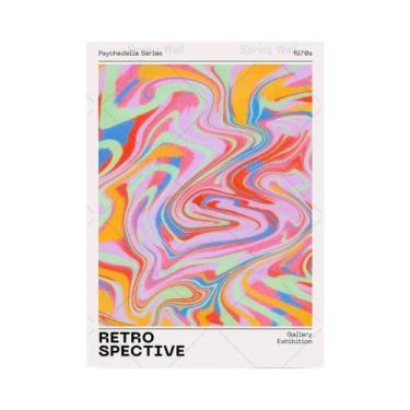 Imagem de Pintura Em Tela Abstrata Com Gradiente Retro Dos Anos 70, Impressão Ho