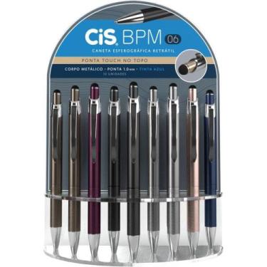 Imagem de Caneta Retrátil CIS Touch BPM-06 1.0MM Azul - Caixa com 12 Unidades - 