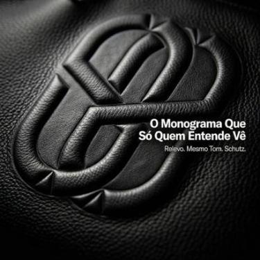 Imagem de Bolsa Feminina Schutz Shopper Couro Corrente Dourada Monograma S50018320600004 Preto-Feminino