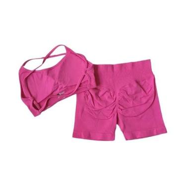 Imagem de Conjunto De Yoga E Fitness Feminino: Sutiã Esportivo Com Efeito Levant
