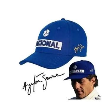 Imagem de Boné Senna Nacional Azul F1 Aba Curva Premium Bordado