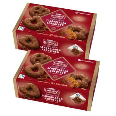 Imagem de Kit 2 Caixas Pão de Mel Alemão Lambertz 500g  Schokoladen Lebkuchen Pr