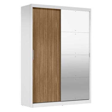 Imagem de Guarda Roupa Casal Riva 22515K com Espelho Branco Amêndola Touch Flex - Demóbile
