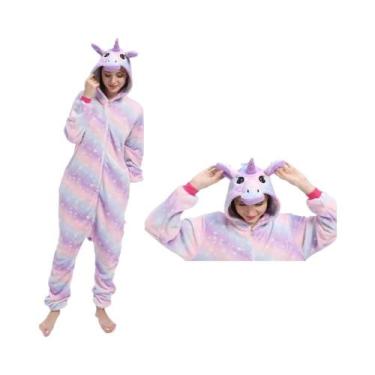 Imagem de Macacão Kigurumi Com Capuz Para Adultos plus Size, Pajamas Com Zíper D