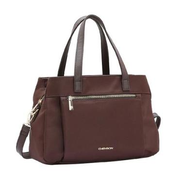 Imagem de Bolsa Feminina Chenson Pequena Microfibra Mão E Transversal, Café cg85