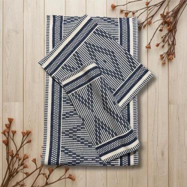 Imagem de Jogo De Tapetes E Passadeira Kit 3 Pçs Zurick Tear Artesanal Em Algodã