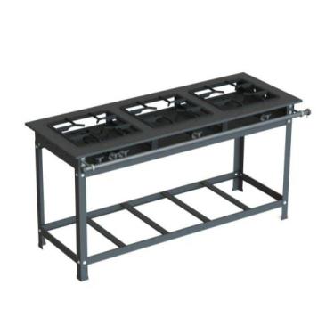 Imagem de Fogão Industrial 30x30 P7 3 Bocas Baixa Pressão 2QS 1QD JS Martins - J