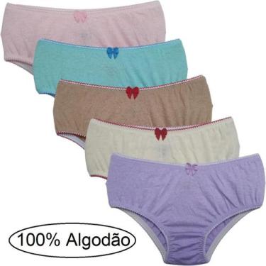 Imagem de Kit 9 Calcinha Infantil Lisa De Criança 100% Algodão Famy Tamanho:GG, 