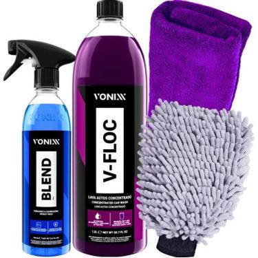 Imagem de kit lavagem carro Cera Blend Spray Vonixx Carnaúba + Shampoo V-floc 1,