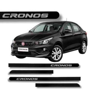 Imagem de Jogo de Friso Fiat Cronos Porta Lateral Ponta Redonda Grafia Cores - M