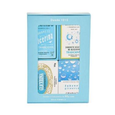 Imagem de Kit 4 sabonetes barra granado glicerina tradicional 90g