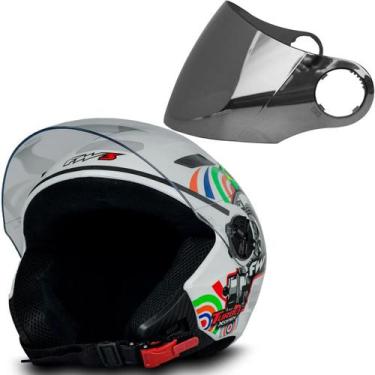 Imagem de Capacete Moto Aberto X Open Turbo Branco 60 Viseira Cromada - FW3