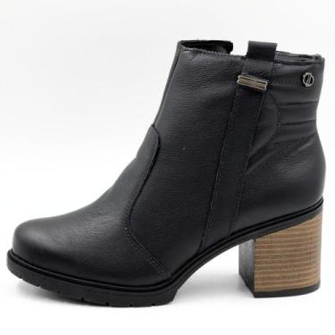 Imagem de Bota Dakota Cano Curto Salto Médio Feminina, 37, Preto, Carvalho