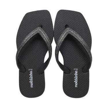 Imagem de Chinelo De Dedo Infantil Menina Facil Calce Macio Molekinha, Preto, Pr