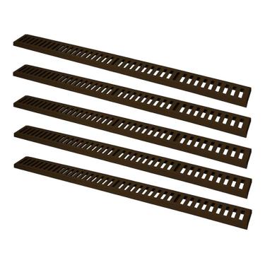 Imagem de Kit 5 Ralo Grelha Linear 3289X5GDA Captação de Aguas Pluviais Alta Resistencia Marrom GDA Industria e Distribuidora