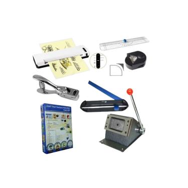Imagem de Kit para Plastificacao e Producao de Crachas e Cardapios Motivate Profissional A3 com Acessorios Azul