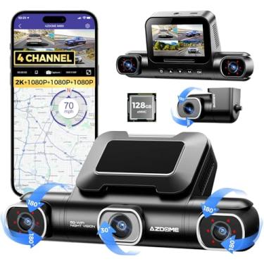 Imagem de AZDOME M550 Max 3 Canais Dash Cam 4K WiFi, Resolução Suporta até 4K+1080P+2.5K, GPS Integrado Modo de Estacionamento 24H Visão Noturna IR WDR 3.19" IPS