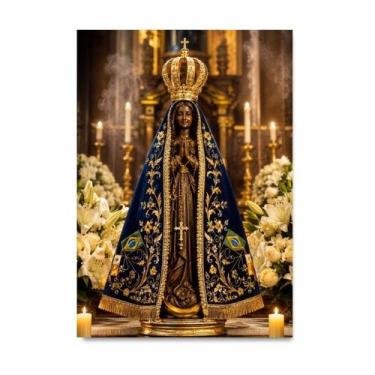Imagem de Placa Decorativa Nossa Senhora Aparecida Realista de Altar 21x30cm - Q