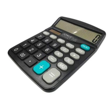 Imagem de Calculadora de Mesa 12 Dígitos Preta 14 cm - Quanhe