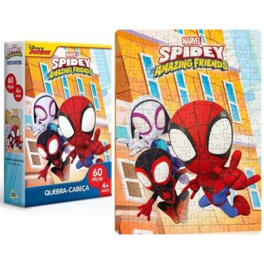 Imagem de Quebra-cabeça Infantil Puzzle Os Vingadores Homem Aranha 60 Peças - To