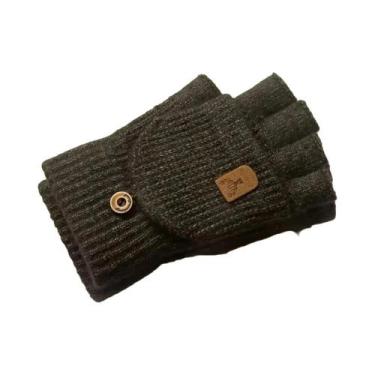Imagem de Luvas Unissex De Inverno Com Design De Dedos Abertos E Dobráveis, Quen