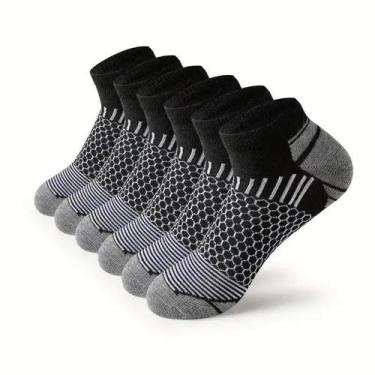 Imagem de Meias Esportivas Masculinas - 6 Pares Respiráveis, para Todas as Estaç