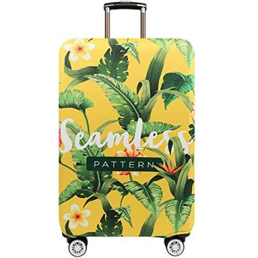 Imagem de TRAVEL KIN Capa de bagagem espessa, capa protetora de elastano para malas de 18/24/28/81 polegadas, Folha de banana, L(25"-28"luggage)