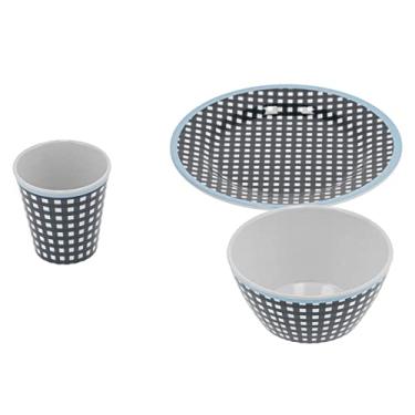 Imagem de Conjunto de louça, conjunto de prato de acampamento com padrão de ponto azul durável para escritório hotel restaurante casamento para decoração de casa presentes de inauguração