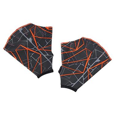 Imagem de YIJU 1 Par Tipo Sapo Cintas Natação Nadadeiras Mão Nadadeiras Palma para Surfar Piscina Exercício Crianças Esportes Aquáticos Fitness , cinza laranja S