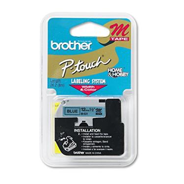 Imagem de Brother Fita De Etiqueta M531 M Series Para Rotuladoras P-Touch, 1/2 Polegada L, Preto Sobre Azul Azul