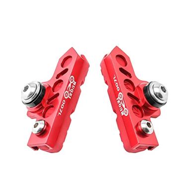 Imagem de Bicicleta C Pinça de freio estendida (conjunto de 2) freio de aro de liga de alumínio substituível resistente ao desgaste para bicicleta de estrada, MTB, bicicleta dobrável (vermelho-vermelho)