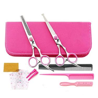 Imagem de Conjunto de tesouras profissionais de segurança de barbeiro de 15 cm – Capa de salão infantil – Tesoura de cabelo com franja – Tesoura de cabeleireiro de salão para bebês