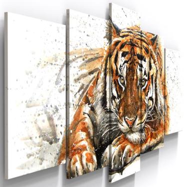 Imagem de Quadros Decorativos Tigre Pintura Animal Sala Quarto 