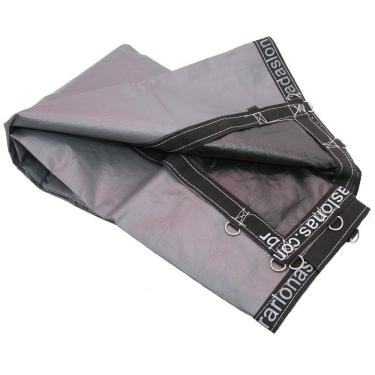 Imagem de Lona 500 micra resistente cinza preta 9x6 + argolas loneiro