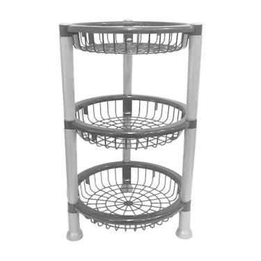 Imagem de Fruteira De Chão Preta De Plastico Moderna Para Cozinha