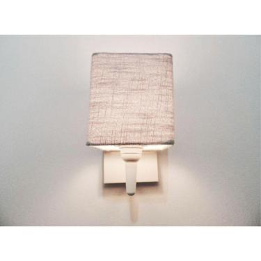 Imagem de Arandela Quadrada Base Branco em Tecido 14x14cm Cinza Bivolt