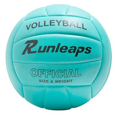 Imagem de Bola de vôlei Runleaps, à prova d'água, para uso interno, ao ar livre, vôlei, para praia, jogos, academia, treinamento (tamanho oficial 5)