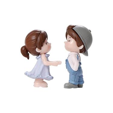 Imagem de Fuvtory 2 peças de enfeites para amantes, pingente de chaveiro, lindas decorações de bolos, suprimentos decorativos, decorações de casal de dança de plástico, para carros, bolos, mesas