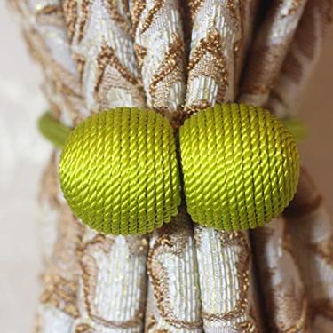 Imagem de Suporte de cortina de gravata magnética prendedor de fivela clipe haste de cortina para decoração de casa acessórios decorativos, verde, 1 peça