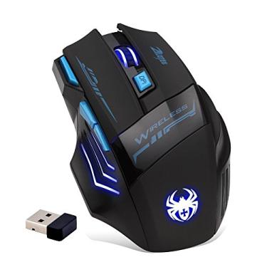 Imagem de zelotes Mouse Para Jogos Sem Fio,2400 DPI Mouse Sem Fio,7 Botões USB LED Mouse Ergonomico,Mouse Gamer Sem Fio para PC, Mac,Notebook