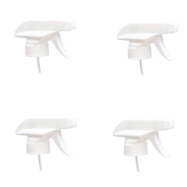 Imagem de 5 peças de pulverizador de gatilho bocal de substituição resistente com spray de névoa e pulverizador de fluxo, parte superior de spray de gatilho de substituição serve para frascos de spray de pescoço Boston redondos 28/400 (branco)